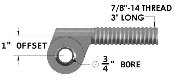 7/8" Chromoly Offset Stahlgelenkauge